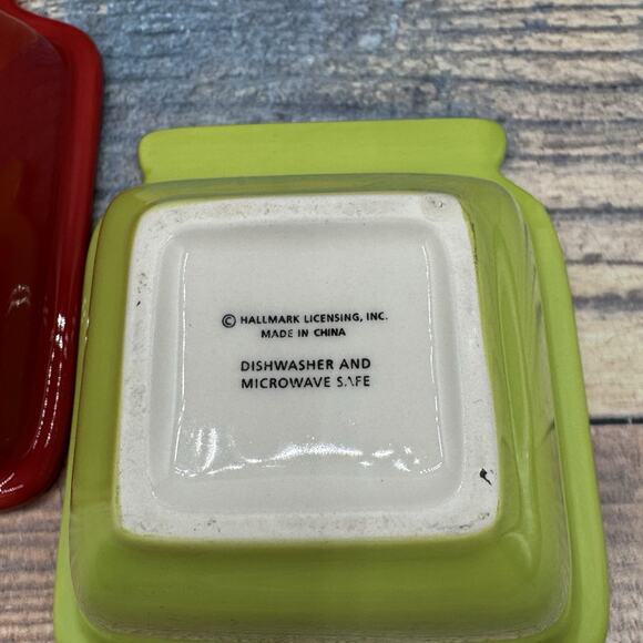 Hallmark Summer Condiment Dishes Set of 3 Yummy Crunchy Zesty Ketchup Mustard - Picture 6 of 6